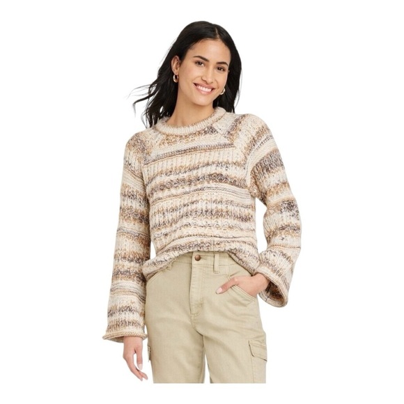 Universal Thread Sweater Women Large Crewneck Pullover Balloon Sleeve Fuzzy Cozy - Picture 1 of 11